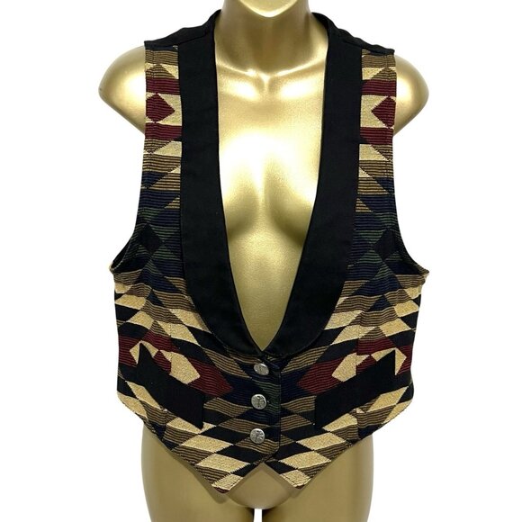 Roughrider Circle T Western Shirt Top Size S Line Dancing Vest M Vtg Made USA - Picture 13 of 14